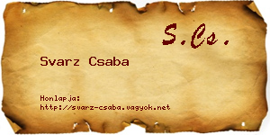 Svarz Csaba névjegykártya